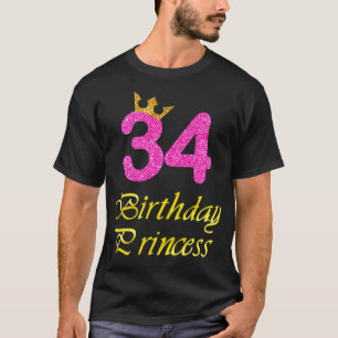 Camiseta 34.º regalo de cumpleaños Princesa Chica Tee duran