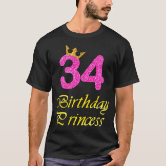 Camiseta 34.º regalo de cumpleaños Princesa Chica Tee duran