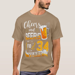 Camiseta 34 Alegres Y Cervezas A 34 Años Nacidos