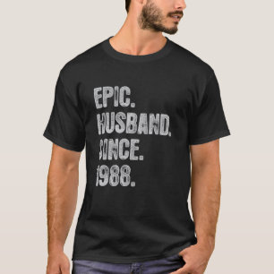 Camiseta 34° Aniversario Boda De Su Esposo Épico