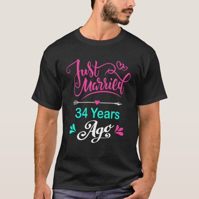 Camiseta 34 Aniversario Boda Que Coincide Con Él Y H (Anverso)