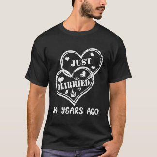 Camiseta 34 Aniversario Del Boda Recién Casado Hace 34 Años