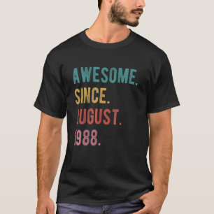 Camiseta 34 años, 34, cumpleaños asombroso desde el 1 de ag