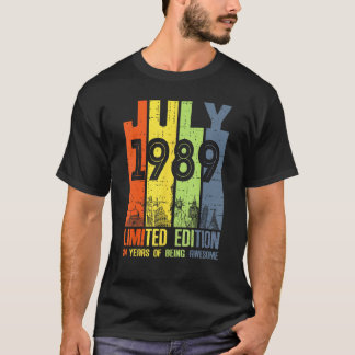 Camiseta 34 años alucinante desde julio de 1989 34º cumplea