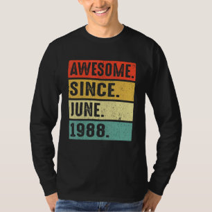 Camiseta 34 años de edad increíble desde junio de 1988 34º 