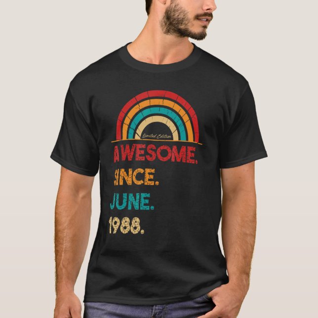 Camiseta 34 años de edad increíble desde junio de 1988 34º  (Anverso)