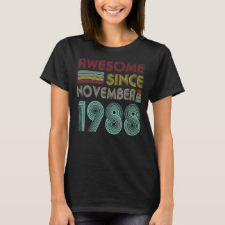 Camiseta 34 años de edad increíble desde noviembre de 1988