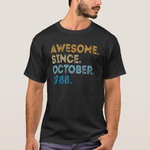 Camiseta 34 años de edad increíble desde octubre de 1988 34