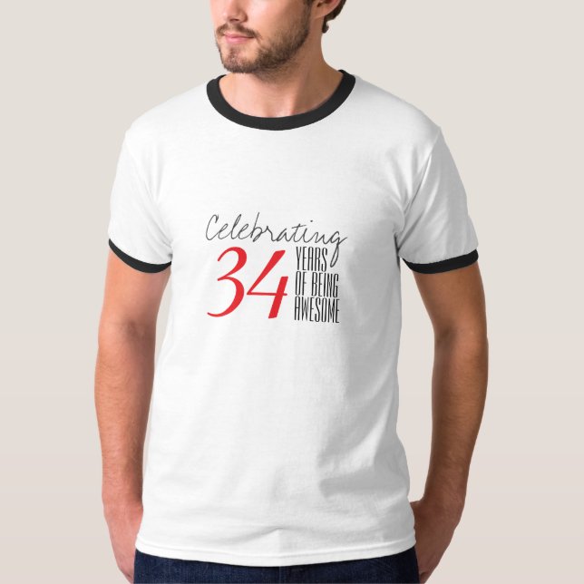 Camiseta 34 años de ser asombroso (Anverso)