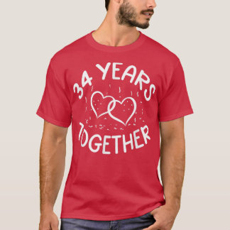 Camiseta 34 años juntos 34 años feliz esposo W