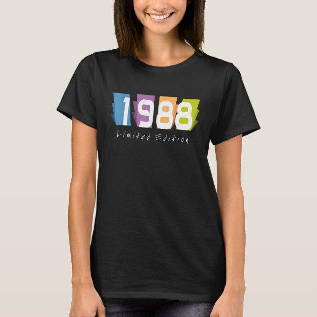Camiseta 34 Años Mujeres Hombres 34 Años 1988 1 (Anverso)