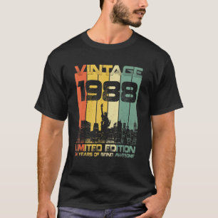 Camiseta 34 años Vintage 1988 34º cumpleaños