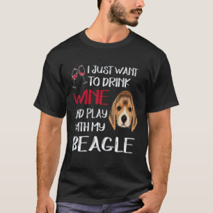Camiseta 34 Beber Vino Y Jugar Con Mi Beagle