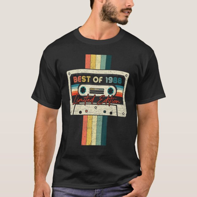 Camiseta 34 Cumpleaños Mejor De Cinta Cassette 1988 (Anverso)