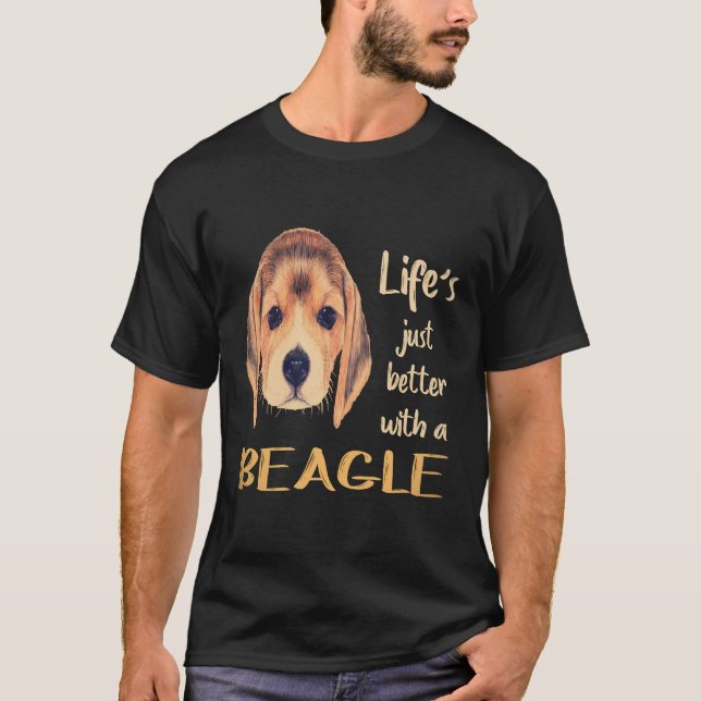 Camiseta 34 La vida es mejor con un Beagle (Anverso)