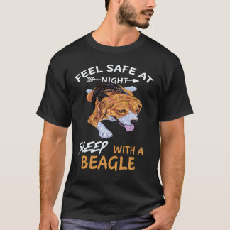 Camiseta 34 Siente Seguro Por La Noche Duerme Con Un Beagle