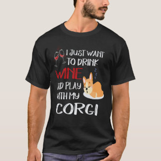 Camiseta 34 Solo quiero beber vino Corgi