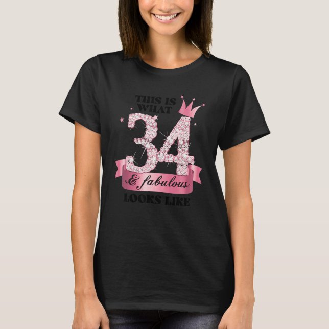 Camiseta 34 y Fabuloso Grupo Fiesta Blanco Rosa Candid Phot (Anverso)