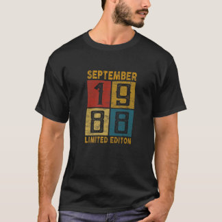 Camiseta 34th Birthday September 1988 Born In 1988 34 Yrs O