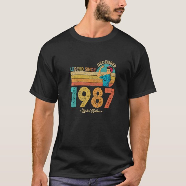 Camiseta 35º cumpleaños Diciembre 1987 Leyenda desde 1987 3 (Anverso)