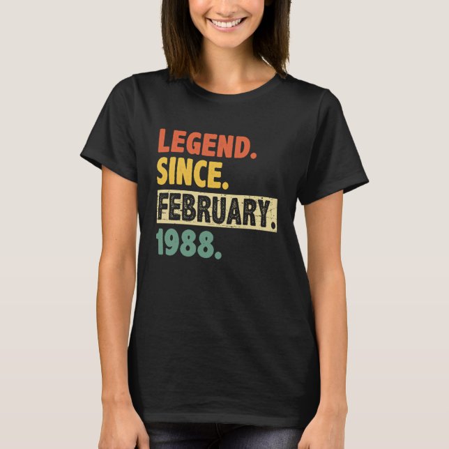 Camiseta 35º cumpleaños increíble desde febrero de 1988 35  (Anverso)