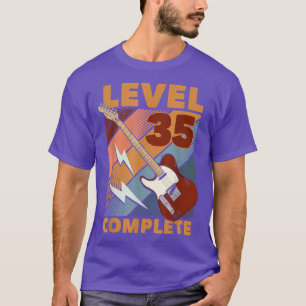 Camiseta 35º cumpleaños nivel 35 completa guitarra electrón