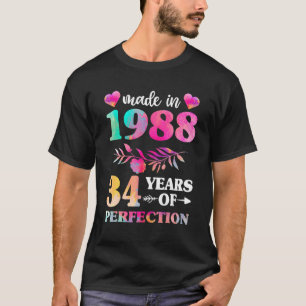Camiseta 35º Cumpleaños Para Mujeres Hecho En 1987 35 De Pe