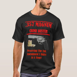 Camiseta 357 Magnum Crimen Crimen Buster Patriótico