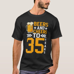 Camiseta 35.ª Cerveza De Cumpleaños Y Saludos A 35 Años Mug