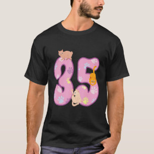 Camiseta 35.ª fiesta de cumpleaños de un gato