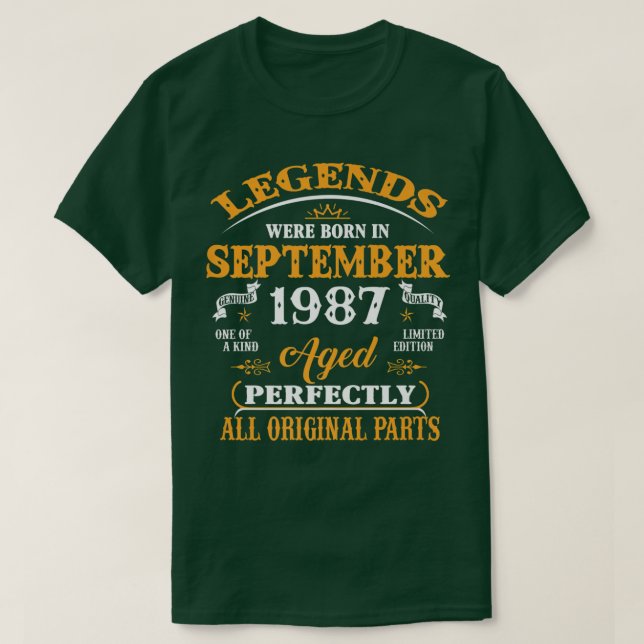 Camiseta 35.ª Nacida En Septiembre De 1987 3 (Diseño del anverso)