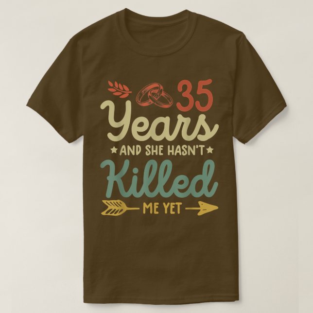 Camiseta 35.º aniversario boda parejas que coinciden 35 (Diseño del anverso)
