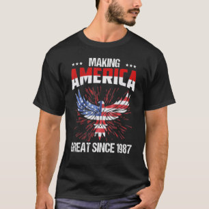 Camiseta 35.º cumpleaños haciendo grande a Estados Unidos d