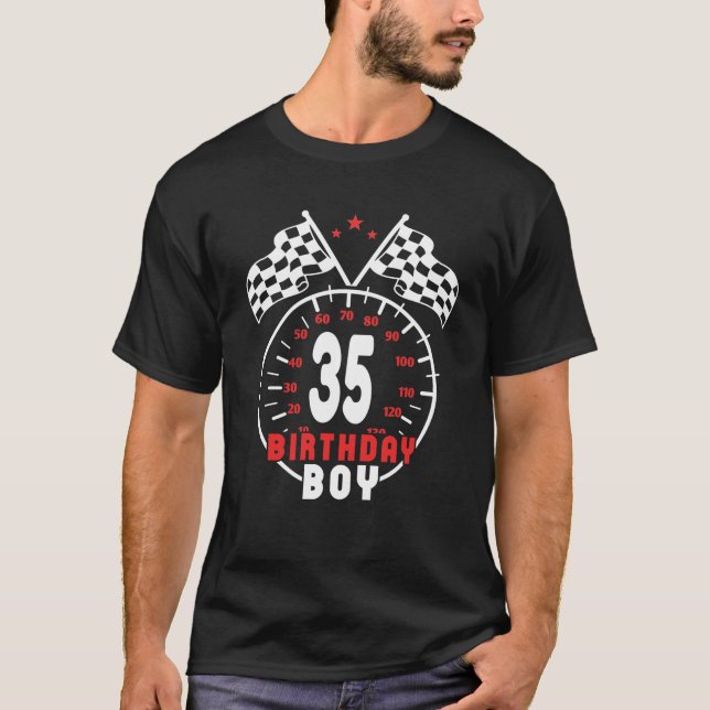 Camiseta 35.º Nacimiento Chico Carrera de Carreras de coche (Anverso)