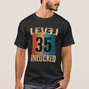 Camiseta 35.º nivel de cumpleaños retro vintage desbloquead