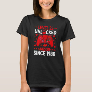 Camiseta 35.º nivel de juego de cumpleaños 35 desbloqueado 