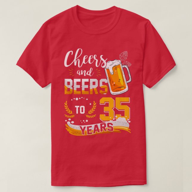 Camiseta 35 Alegres De Cumpleaños Y Cervezas A 35 Años Naci (Diseño del anverso)