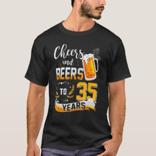 Camiseta 35 Alegres De Cumpleaños Y Cervezas A 35 Años Naci