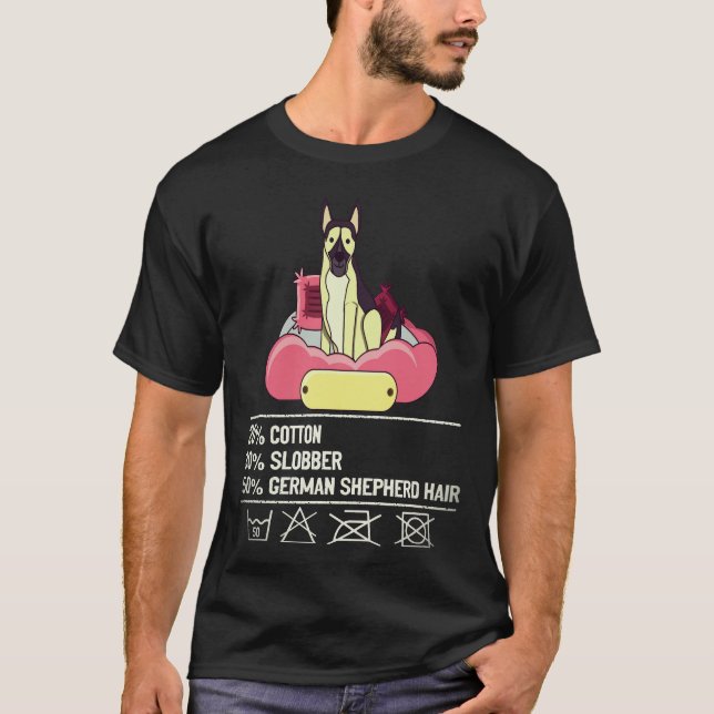Camiseta 35 Algodón Baba Alemán pastor alemán pelo pastor a (Anverso)
