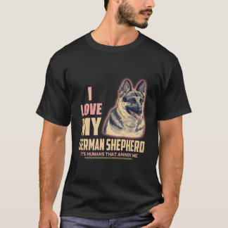 Camiseta 35 amo a mi pastor alemán son los humanos los que 