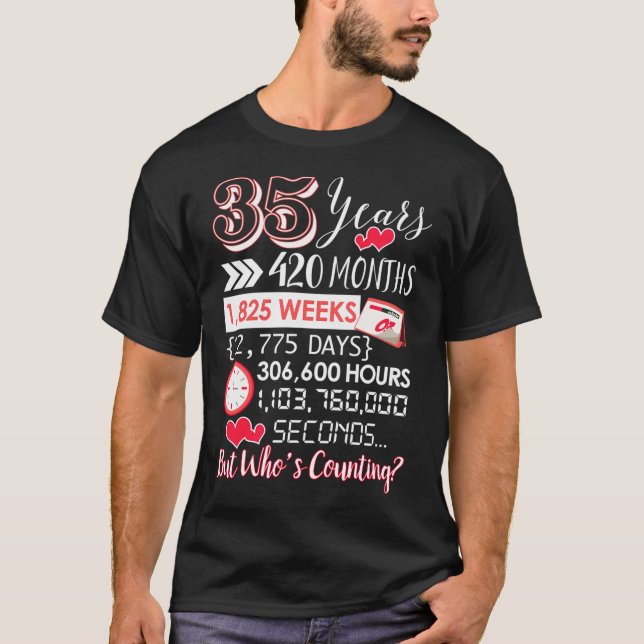 Camiseta 35° Aniversario Boda De 35 Años (Anverso)