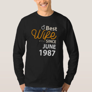 Camiseta 35° Aniversario Boda de la mejor esposa desde juni