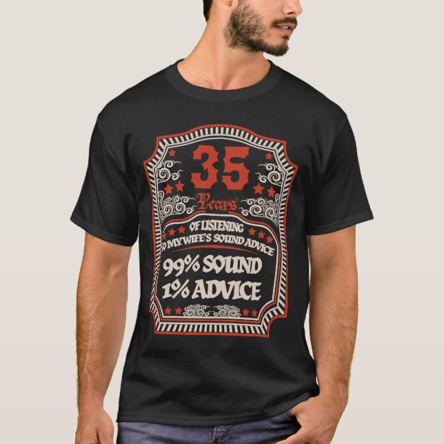 Camiseta 35° Aniversario Boda De Su Esposo (Anverso)