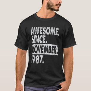 Camiseta 35 años de edad asombrosa desde noviembre