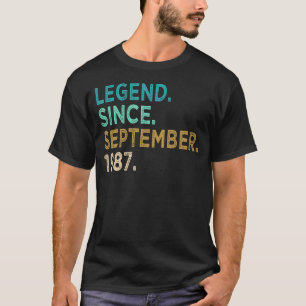 Camiseta 35 años de edad asombrosa desde septiembre de 1987