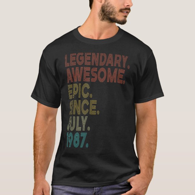 Camiseta 35 años de edad increíble desde julio de 1987 35º  (Anverso)