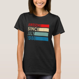 Camiseta 35 años de edad increíble desde julio de 1988 35º 
