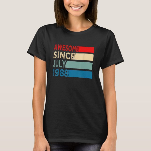 Camiseta 35 años de edad increíble desde julio de 1988 35º  (Anverso)