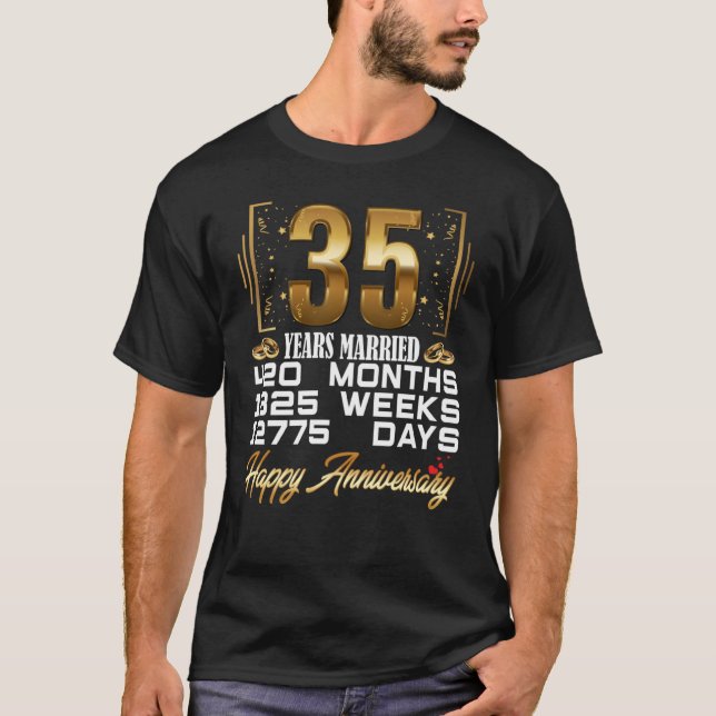 Camiseta 35 años de matrimonio: 35º aniversario del Boda (Anverso)