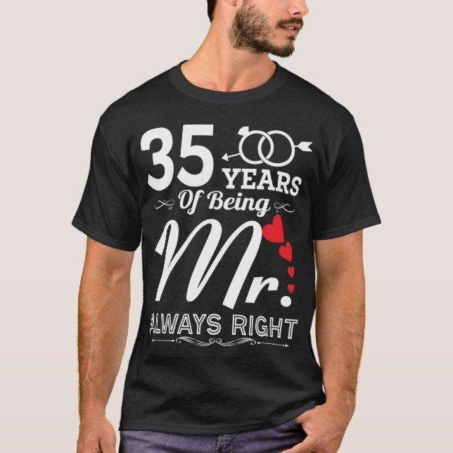 Camiseta 35 Años De Ser El Sr. Esposo 35 Aniversario (Anverso)